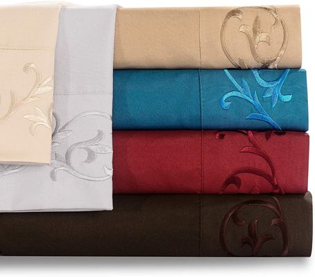 Prêt à expédier Luxe rouleau fleurs bordure drap de lit en microfibre brossé doux