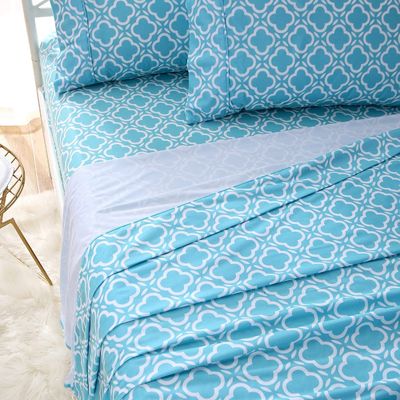 Ensemble personnalisé de draps en microfibre - Collection de lit imprimé en 4 pièces de luxe pour l'hôtel