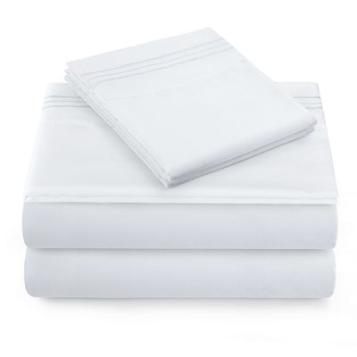 Le lit le moins cher 200TC 100% polyester en microfibre trois lignes de bordure