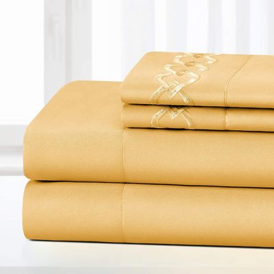 Pas de remplissage de coussins de luxe brodés pour la chambre à coucher extra doux brossé en microfibre