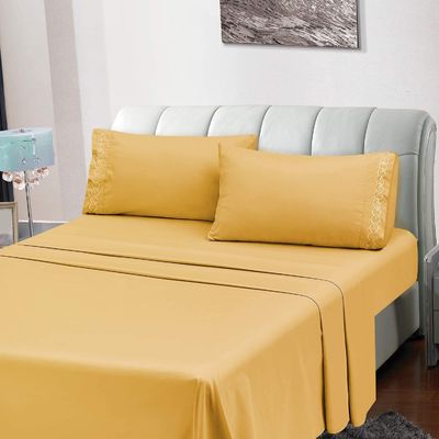 Pas de remplissage de coussins de luxe brodés pour la chambre à coucher extra doux brossé en microfibre