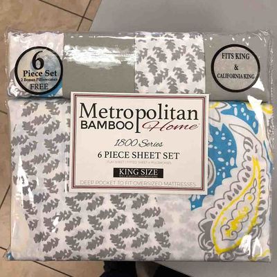 Bon ensemble de draps de lit en microfibre de 6 pièces 80gm 100% polyester sans remplissage et emballage