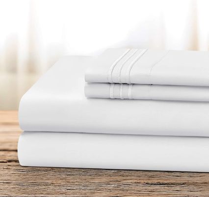 Super Soft 200TC Microfiber Embroidery Sheets Pour Des Poches Profondes et Une Résistance à la Fading