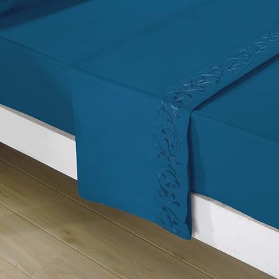 Prêt à expédier Luxe rouleau fleurs bordure drap de lit en microfibre brossé doux