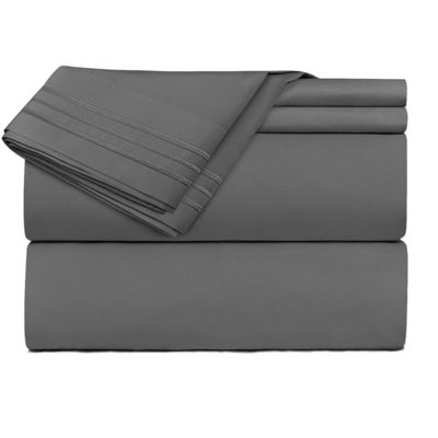 4pcs Trois lignes de broderie Hôtel couette lit 100% polyester