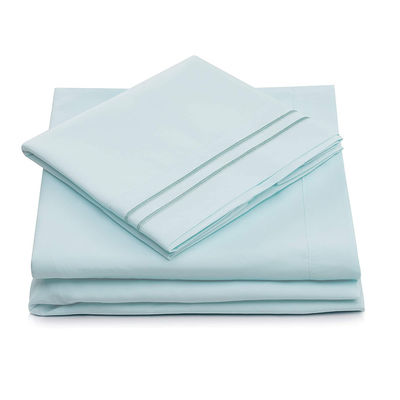 Ensemble de lit en microfibre de 90 grammes avec deux lignes de broderie 3 pièces et 4 pièces Ensemble lavable à la machine