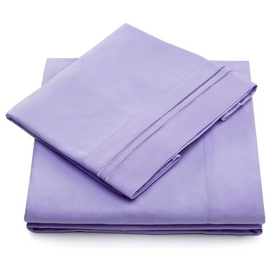 Ensemble de lit en microfibre de 90 grammes avec deux lignes de broderie 3 pièces et 4 pièces Ensemble lavable à la machine