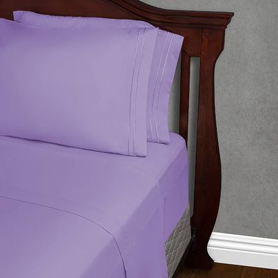 Ensemble de lit en microfibre de 90 grammes avec deux lignes de broderie 3 pièces et 4 pièces Ensemble lavable à la machine