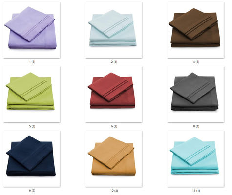 Ensemble de lit en microfibre de 90 grammes avec deux lignes de broderie 3 pièces et 4 pièces Ensemble lavable à la machine
