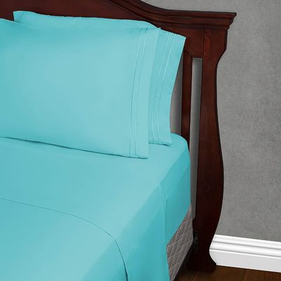 Ensemble de draps en microfibre à motifs solides 133 * 60 Densité de tissu