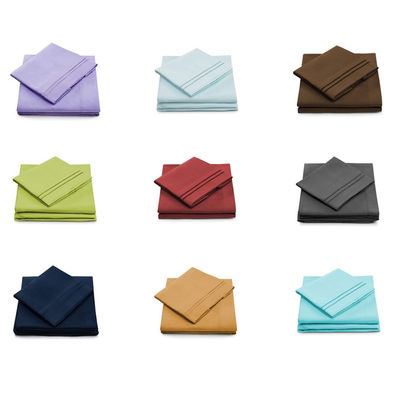 Ensemble de draps en microfibre à motifs solides 133 * 60 Densité de tissu