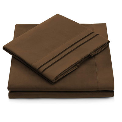 Ensemble de draps en microfibre à motifs solides 133 * 60 Densité de tissu
