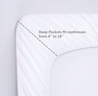 3 pièces de luxe plus doux 1500 fil compte égyptien lit monté pour la literie d'hôpital