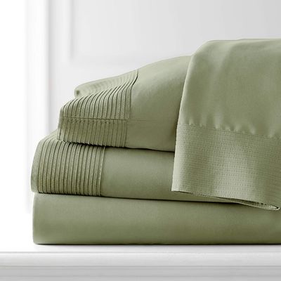 100% polyester rafraîchissant respirant luxe flèche plissée 4 pièces draps de lit 4PCS