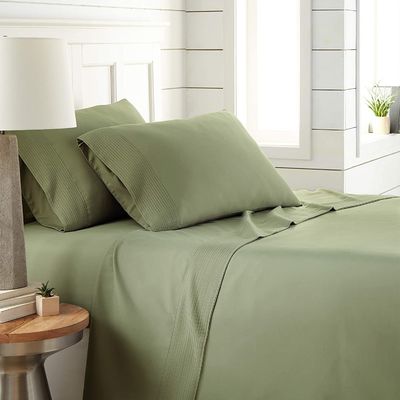 100% polyester rafraîchissant respirant luxe flèche plissée 4 pièces draps de lit 4PCS