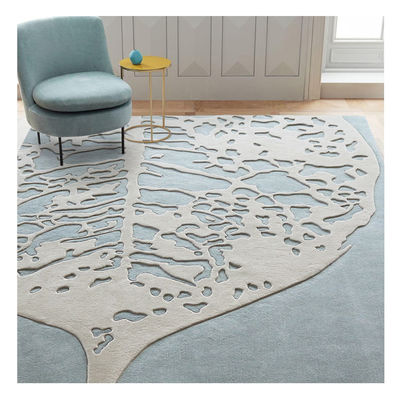 Tapis en laine et en soie de Nouvelle-Zélande à coupe en pile à la main tout-saison tapis fait à la main pour le salon