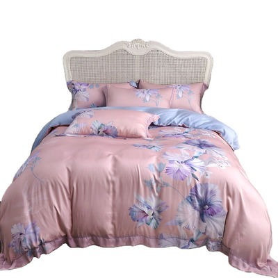 Conception de fleurs personnalisée Lavable 60s 100% Lyocell Satin Lit Set pour la chambre à coucher Grade A