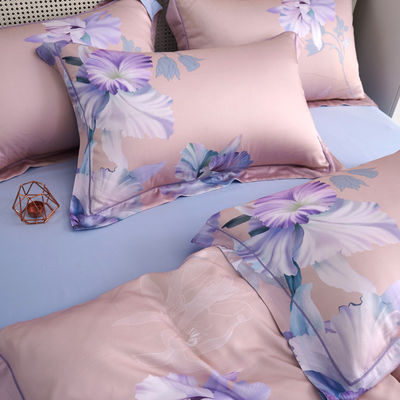 Conception de fleurs personnalisée Lavable 60s 100% Lyocell Satin Lit Set pour la chambre à coucher Grade A
