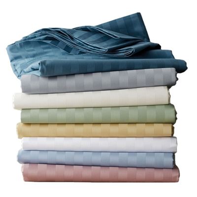 Nombre de fils 300tc 100% coton bandé lit satiné ensemble pour l' hôtel de luxe 5 étoiles