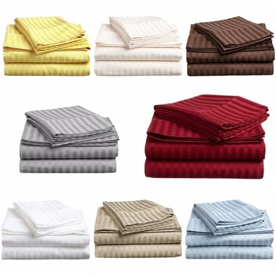Nombre de fils 300tc 100% coton bandé lit satiné ensemble pour l' hôtel de luxe 5 étoiles