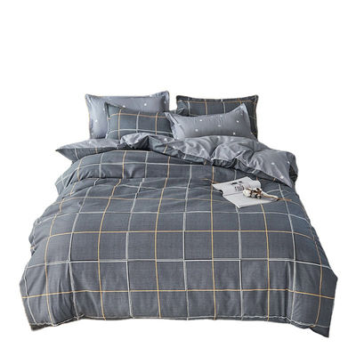 100% de tissu en polyester de taille royale Lit de chambre avec couverture de couette et feuille plate