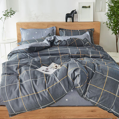 100% de tissu en polyester de taille royale Lit de chambre avec couverture de couette et feuille plate