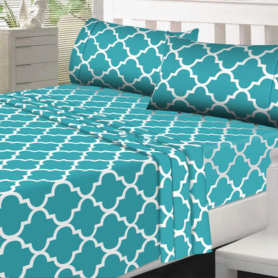 Des draps personnalisés de luxe et de design personnalisé de 4 pièces avec 300 fils