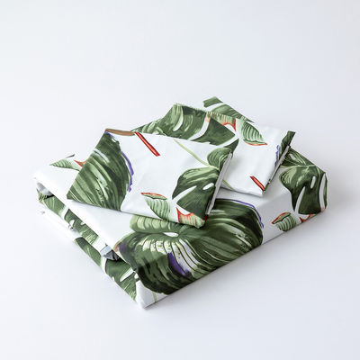 Ensemble de literie africaine pour chambre avec 300tc de compte de fils et d'impression personnalisée de motifs de feuilles