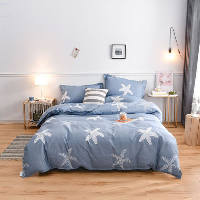 Blanc 4 pièces 100% coton Lit de lit de couverture de couleur personnalisée Lit de couverture de couverture