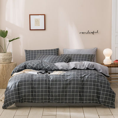 4 pièces de motifs solides 100% pur français doux durable de lin de lit couette couverts