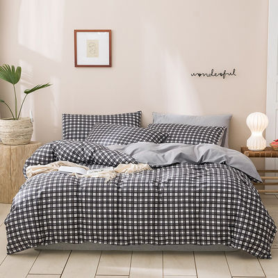 4 pièces de motifs solides 100% pur français doux durable de lin de lit couette couverts