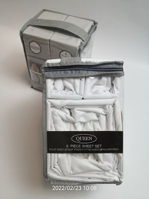 Moderne style 2200 Compte de fils de bambou de tissu de feuille de 6 pièces Set de feuille d'oreiller