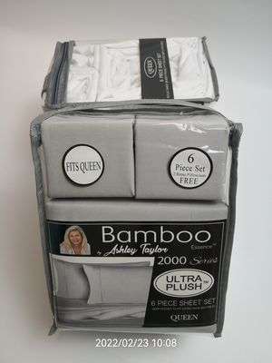 Moderne style 2200 Compte de fils de bambou de tissu de feuille de 6 pièces Set de feuille d'oreiller