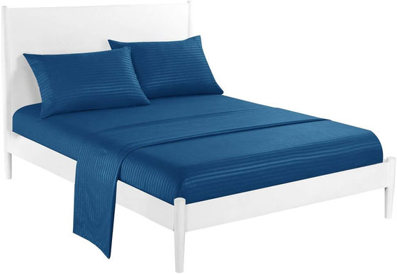 Satin Stripe 90GSM Microfibre Extra Doux Lit de luxe Ensemble de 3 pièces 4 pièces Poche profonde de la marine