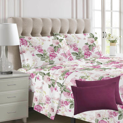100% polyester imprimé en microfibre en tissu Lit de lit ensemble 6pcs Lavable à la machine et bon