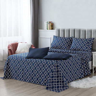 100% polyester imprimé en microfibre en tissu Lit de lit ensemble 6pcs Lavable à la machine et bon