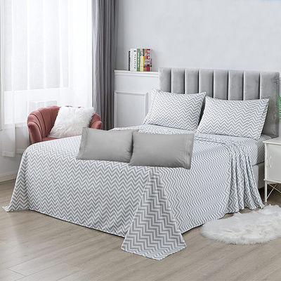 100% polyester imprimé en microfibre en tissu Lit de lit ensemble 6pcs Lavable à la machine et bon