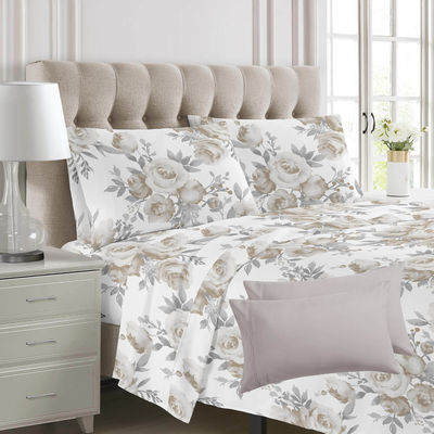 100% polyester imprimé en microfibre en tissu Lit de lit ensemble 6pcs Lavable à la machine et bon