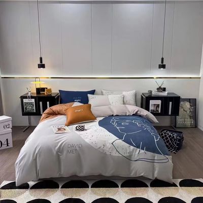 Couverture de lit en coton d'aloe en quatre pièces pour la peau