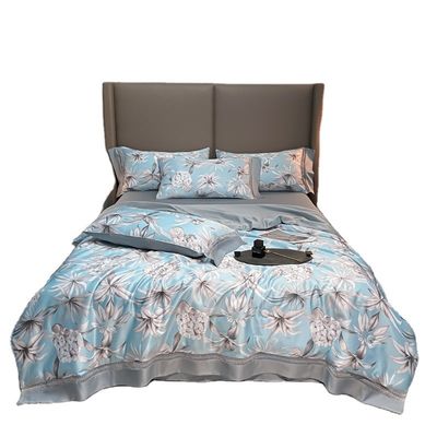 Étiquette de coussin en feuille de Tencel Modal avec couverture de couette brodée et coussins