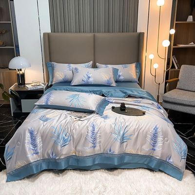 Étiquette de coussin en feuille de Tencel Modal avec couverture de couette brodée et coussins