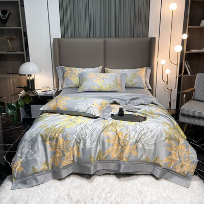 Étiquette de coussin en feuille de Tencel Modal avec couverture de couette brodée et coussins