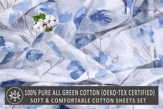 133x72 Tissus 100% coton draps de lit 4 pièces ensembles de lit en coton organique