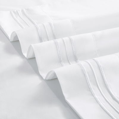 Poly Cotton 300tc Hôtel Blanc brodé Lit Couverture Couette