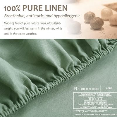 Poche profonde 1,5-2 kg Luxe Lit de lin français Lavé à la pierre 3 pièces Style Luxe