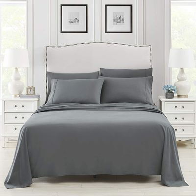 Lit de drap à motifs solides en microfibre brossée et en bambou
