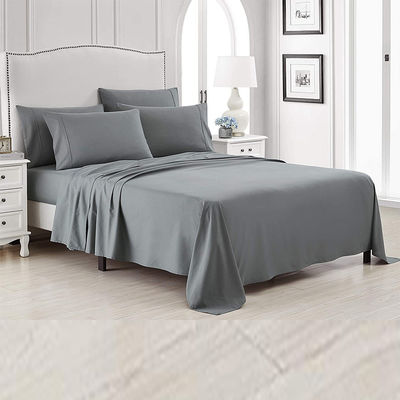 Lit de drap à motifs solides en microfibre brossée et en bambou