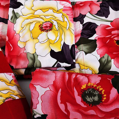 Reactif Imprimé Floral 100% Polyester Textiles de maison Ensemble de six couleurs personnalisées