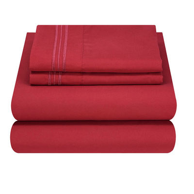 80 grammes de microfibre trois lignes de broderie Lit ensemble 4 pièces pour la chambre
