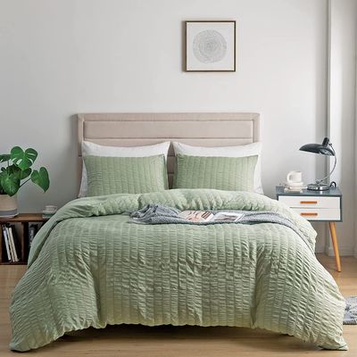 Couverture de couette Seersucker personnalisable Ensemble de couverture de couette de luxe en 3 pièces